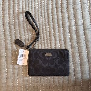 Coach Signature Black Wristlet Wallet